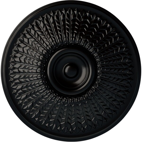 Ekena Millwork Modena Ceiling Medallion (Fits Canopies up to 5 1/4"), Hand-Painted Jet Black, 23 1/2"OD x 3 1/2"P CM23MOBLF - main